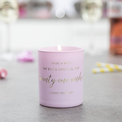 'Twenty One Wishes' - 21st Birthday Candle - makeawishcandleco